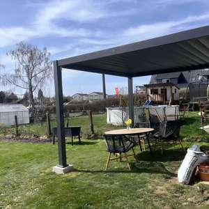 आसानी से इकट्ठे वाटरप्रूफ गार्डन बिल्डिंग मंडप मोटर चालित एल्यूमीनियम आउटडोर गैज़बो बायोक्लिमिटिक पेरगोआ - Product Image 1