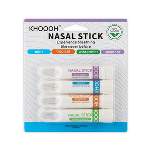 Inhalador Nasal Portátil (Paquete de 4) con Gancho para Llavero, Bálsamo Refrescante de Menta Tropical, Menta de Invierno y Lavanda para una Mente Clara al Conducir - Product Image 3