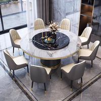 Ensemble Table et Chaises de Cuisine et Salle à Manger Personnalisable, Meubles de Salle à Manger Rotatifs, Ensemble Table à Manger en Dalle Frittée