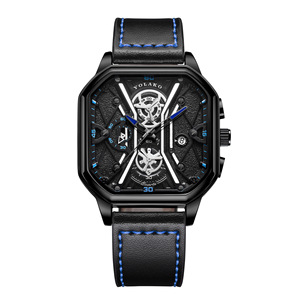 Reloj Analógico Cuadrado para Hombre Yolako 2024, Correa de Cuero, Cronógrafo, Caja de Acero Inoxidable, Reloj de Moda - Product Image 4