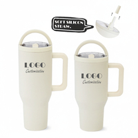 Vaso Térmico Personalizado de Acero Inoxidable de 40oz de Gran Capacidad con Aislamiento al Vacío para Viajes al Aire Libre, con Tapa Abatible Antiderrames, Pajita y Asa