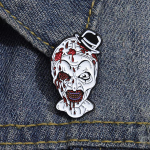 Einzigartige Horrorfilm Charakter Emaille Pin Mini MOQ Halloween Clown Revers Abzeichen Anime Cartoon Broschen Schmuck für Rucksack - Product Image 4