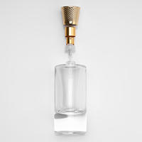 Flacon de parfum rond plat de luxe 30ml 50ml 100ml avec logo personnalisable à bouchon à vis doré pour faux cils
