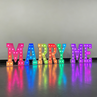 Letras LED 'Cásate Conmigo', Bombillas LED, Alfabeto Luminoso, Número de Dirección, Transformador, Control Remoto, Soporte de Pared, AC 110-220V, Decoración