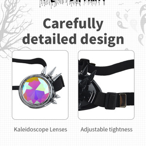 Lentes de Caleidoscopio, Gafas Steampunk de Metal Hechas a Mano, Disfraz de Halloween, Gafas Decorativas Novedosas para Fiestas - Product Image 4