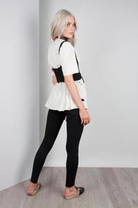H-842 Gilet Corset Ajusté pour Femme avec Liens Frontaux et Fermeture Éclair au <span class=keywords><strong>Dos</strong></span>, Ceinture en Bande, Style Y2K, Été - Product Image 2