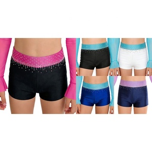 Traje de Baile Latino para Niñas de 6 a 16 Años, Ropa Brillante con Pedrería, Shorts para Gimnasia y Patinaje Artístico - Product Image 1