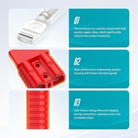 Connecteur Powerpole 50A 80A 120A 175A 350A, Kit de câblage de treuil robuste 2/0AWG 600V à déconnexion rapide pour batterie, pour le remorquage