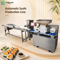Ligne de production de rouleaux de sushi pour cuisine centralisée : machine à étaler le riz, à rouler et à couper