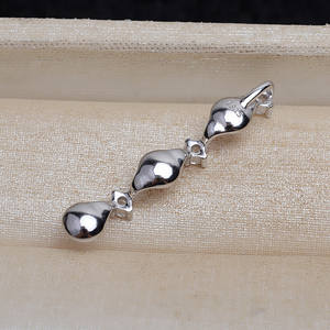 อุปกรณ์เงินแท้ S925 สำหรับทำจี้ 3 เม็ด ขนาด 7.5-8 มม. พร้อมฐานไม้สำหรับแขวน DIY เครื่องประดับ 4377 ฐานเปล่าสำหรับจี้มุกและชาร์ม - Product Image 4