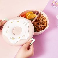 Boîte à bento à 3 compartiments sans BPA et à isolation aromatique |   Couvercle hermétique résistant aux micro-ondes |   Boîte à lunch avec cuillère et fourchette