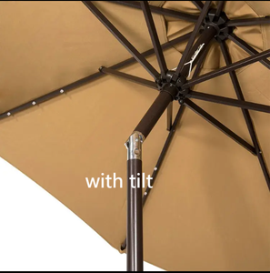 Parasol solaire moderne en aluminium de 3 m à ouverture/fermeture facile, rotation à 360°, revêtement anti-UV, imperméable et pliable pour extérieur - Product Image 2