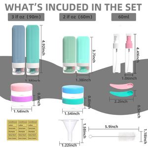 Portable Silicone Liquid Bottles Leakproof Refillable With <b>Storage</b> Pouch Shampoo Containers for Outdoor Trip - Product Image 4