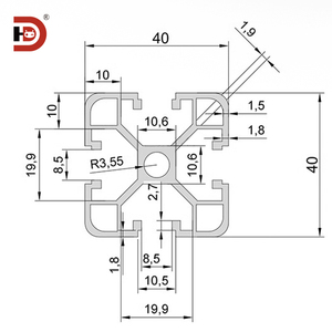 Profilo in <span class=keywords><strong>Alluminio</strong></span> Estruso Nero 4040 A-2.0mm, Profilo in Lega <span class=keywords><strong>di</strong></span> <span class=keywords><strong>Alluminio</strong></span> Spesso 2.0mm per Rack Apparecchiature 4040 - Product Image 3