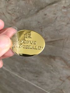 Tùy chỉnh mới nhất chai nước hoa nhôm nhãn vàng kim loại kết thúc với logo dập nổi Sticky Sticker sử dụng - Product Image 2