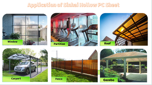 Lámina de Policarbonato Hueca con Tinte Bronceado Impermeable, Barrera Acústica, Resistente a Impactos, <span class=keywords><strong>Placa</strong></span> de <span class=keywords><strong>PC</strong></span> Multicapa para Cercas de Balcón - Product Image 3