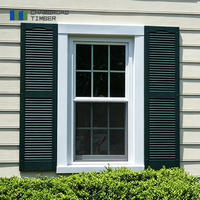 Ventanas de Guillotina de Madera Sólida con Doble Acristalamiento, Estilo Americano, Anticondensación, Repuesto para Villas