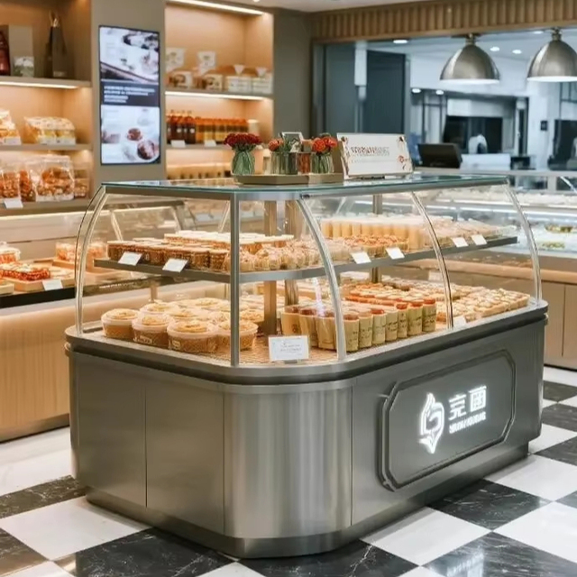 Commercial Bakery Refrigerated Countertop Display Case with Plexiglass Eco-Friendly & Durable Heavy Duty Customizable Dimensions