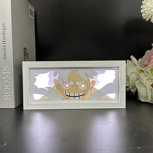 Lámpara de Papel Tallado de <span class=keywords><strong>One</strong></span> <span class=keywords><strong>Piece</strong></span>, Luffy y Zoro, Adorno de Escritorio Hecho a Mano, Regalo, Luz Nocturna Decorativa - Product Image 2
