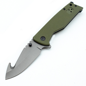 Cuchillo de supervivencia de acero inoxidable con mango G10 para cazar, acampar al aire libre, cuchillo de bolsillo de grado DIY, estilo de botón pulsador OEM personalizable - Product Image 3