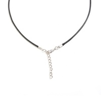 Corde en coton bon marché 45cm + 5cm chaîne fermoir mousqueton 2mm fil de coton ciré noir corde de collier à vendre