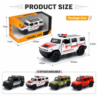 Vente en gros de voitures miniatures en métal à l'échelle 1:36, tout-terrain, d'urgence, de sauvetage, de police, à ouverture de portes, pour enfants