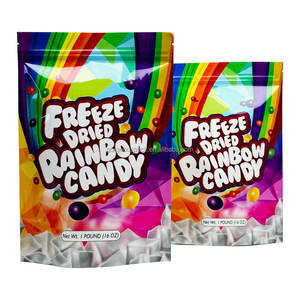 Bolsas Fabricante Moq 500 Bolsas de plástico con cierre de cremallera personalizadas para bolsas de embalaje de alimentos Bolsas de gusanos de goma coloridas - Product Image 1