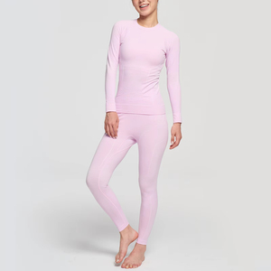 Ensemble de sous-vêtements de sport pour femmes en polyester polaire <span class=keywords><strong>thermique</strong></span>, collants de compression, sous-vêtements de <span class=keywords><strong>ski</strong></span>, ensemble de survêtement pour la course à pied, sous-vêtements d'hiver - Product Image 1