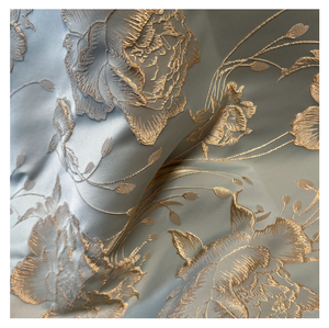 Tela <span class=keywords><strong>de</strong></span> Encaje Brocado, Chenilla, Jacquard <span class=keywords><strong>de</strong></span> Poliéster, Telas para Vestidos y Camisas, Spandex, Hilo Dorado Elástico, Algodón, Felpa Compuesta - Product Image 1