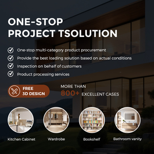 Elegante e Raffinato Set di Mobili da Cucina in Legno con Ripiani Aperti e Design con Forno Integrato per Villa, Maniglie di Stile - Product Image 5