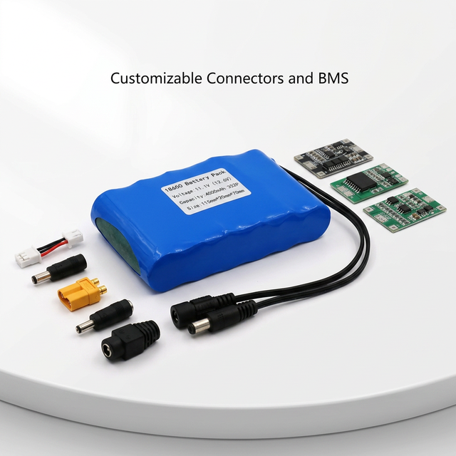 Rechargeable 11.1V 3000mAh 4000mAh 3s1p 3s2p 18650 Lithium-Ion Battery Pack with Xh-2p Connector for IoT Devices