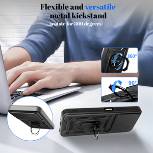 Funda Protectora para Infinix Hot 60 Pro 4G/Hot 12 Play/zero 40S, con Marco Deslizante para Lente, Anillo Magnético, TPU+PC, de Fábrica BAILI - Product Image 4