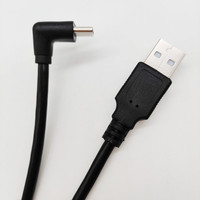 Cable de datos de codo en ángulo de 90 grados, carga rápida, USB tipo C 30/28/26 Awg, impresora de cobre puro, ordenadores de metal en ángulo recto