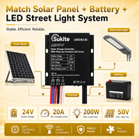 Contrôleur de charge solaire Sukite MPPT 24200 24V 200W 20A avec capteur de lumière intégré pour les projets d'éclairage public
