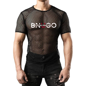 Camiseta de Verano Transparente de Malla con Cuello Redondo y Manga Corta Ligera Personalizada para Hombre - Product Image 1