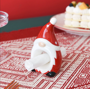 Anneau de serviette en céramique de qualité alimentaire, Père Noël, pour hôtel, restaurant, décoration de table de Noël, logo personnalisé, cadeau de Noël créatif, vente en gros - Product Image 1