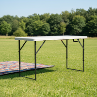 Tables d'extérieur, table pliante rectangulaire, table pliante portable avec mobilier d'extérieur