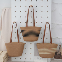 Sac à bandoulière rayé grande capacité à prix de gros, sac de plage tissé en coton, sac fourre-tout pour femme, sacs à main