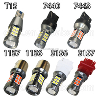 Ampoule LED de voiture 12V T20 7443 27LED 27SMD 3030 super blanche jaune rouge, clignotant intérieur, frein, marche arrière, 7443