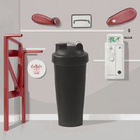 Bouteille personnalisable avec logo 400ml/600ml en plastique écologique, design minimaliste, avec couvercle à boire directement, pour adultes, sport et gym