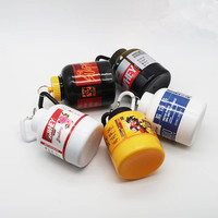 Produk baru 100 Ml wadah bubuk Protein Mini Logo kustom dengan gantungan kunci plastik botol pil suplemen kebugaran portabel