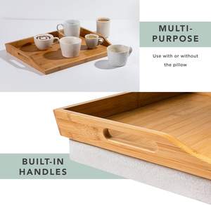 Nouveau produit <span class=keywords><strong>plateau</strong></span> <span class=keywords><strong>de</strong></span> <span class=keywords><strong>lit</strong></span> en bambou <span class=keywords><strong>de</strong></span> bureau <span class=keywords><strong>avec</strong></span> <span class=keywords><strong>coussin</strong></span> naturel détachable <span class=keywords><strong>plateau</strong></span> <span class=keywords><strong>de</strong></span> service convient au style des ordinateurs portables pour la maison - Product Image 4
