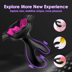 Vibromasseur télécommandé Rose noir et prise anale jouets de masseur de sexe en Silicone souple pour hommes et femmes jouets Sexy pour hommes jouets Saxy - Product Image 6