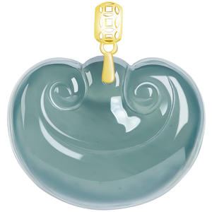 Colgante Ruyi de Jadeíta Natural Azul Agua con Incrustaciones de Oro de 18K, Joyería Femenina, Estilo Simple, Incluye Certificado de Tasación, D222 - Product Image 5