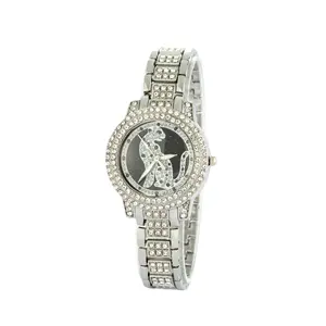 新款女式豹纹镶钻手表: 欧美流行跨界热卖豹纹元素石英表