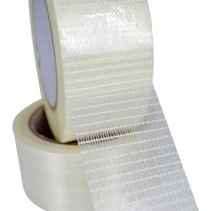 Trong Suốt Tự Dính Gia Cố Đóng Đai Sợi Thủy Tinh Filament Tape Đối Với Đóng Gói Nặng