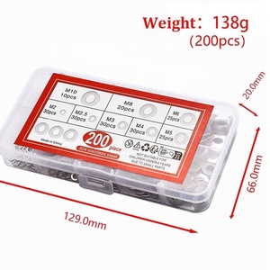 910/200 ชิ้น 304 สแตนเลสสตีลแหวนรองแบบแบนชุดอุปกรณ์เสริม (M2 M2.5 M3 M4 M5 M6 M8 M10 M12) เหมาะสำหรับตกแต่งบ้าน - Product Image 2
