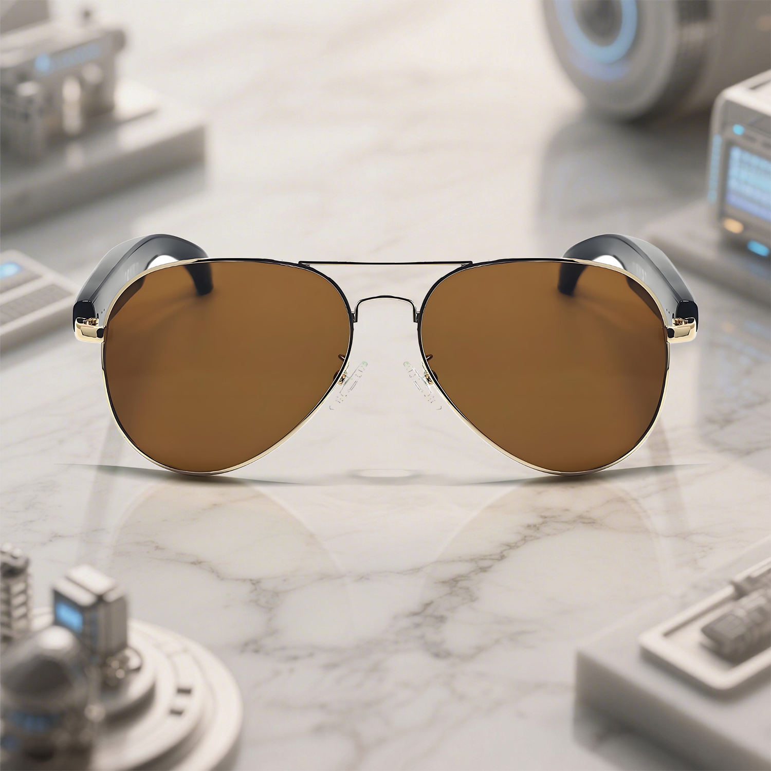 เลนส์กรอบสีน้ำตาลทอง