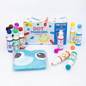 kids education toys 12 colors Non-Toxic bingo dabbers Washable Dot Marker coloring set,Super September drawing kit supplier