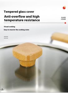 Set di Pentole e Padelle in Acciaio Inox SUS304 di Alta Qualità, Design Moderno e Minimalista con Manici in Legno per Cucina a Induzione - Product Image 4
